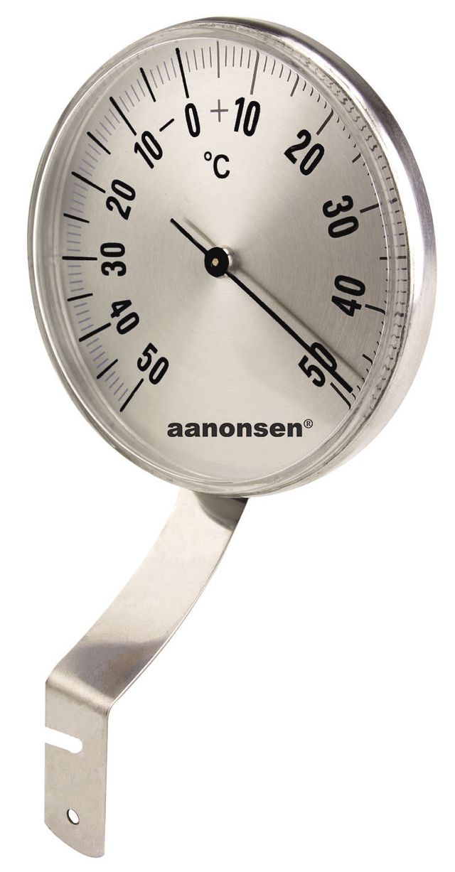 Art.nr. 42-12 Vindustermometer i stål Ø6,5cn