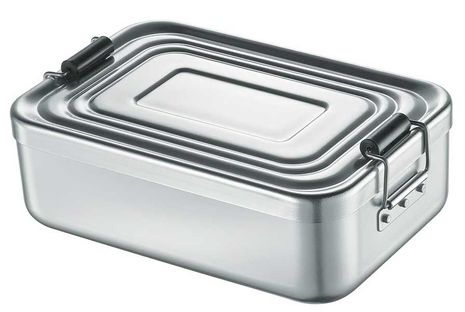 Art.nr.36-231 Matboks-stor aluminium / natur 23x15x7cm