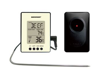 Art.nr.48-2220E Trådløs steketermometer, elfenben - digitalt med silikonledning